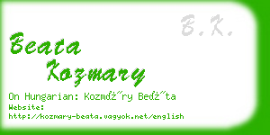 beata kozmary business card